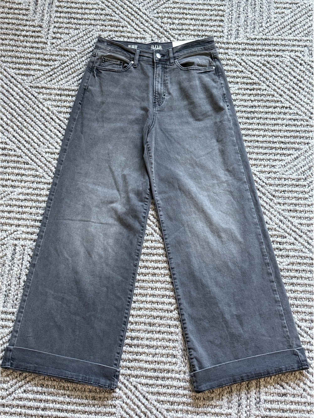 New a.n.a A New Approach High Rise Wide Leg Jeans Gray Size 10